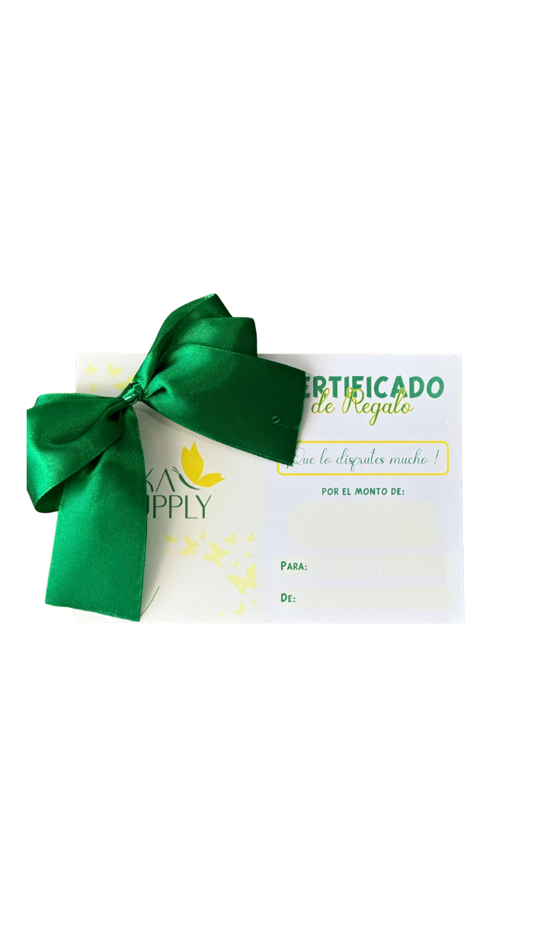 Tarjeta de regalo (certificado de regalo)