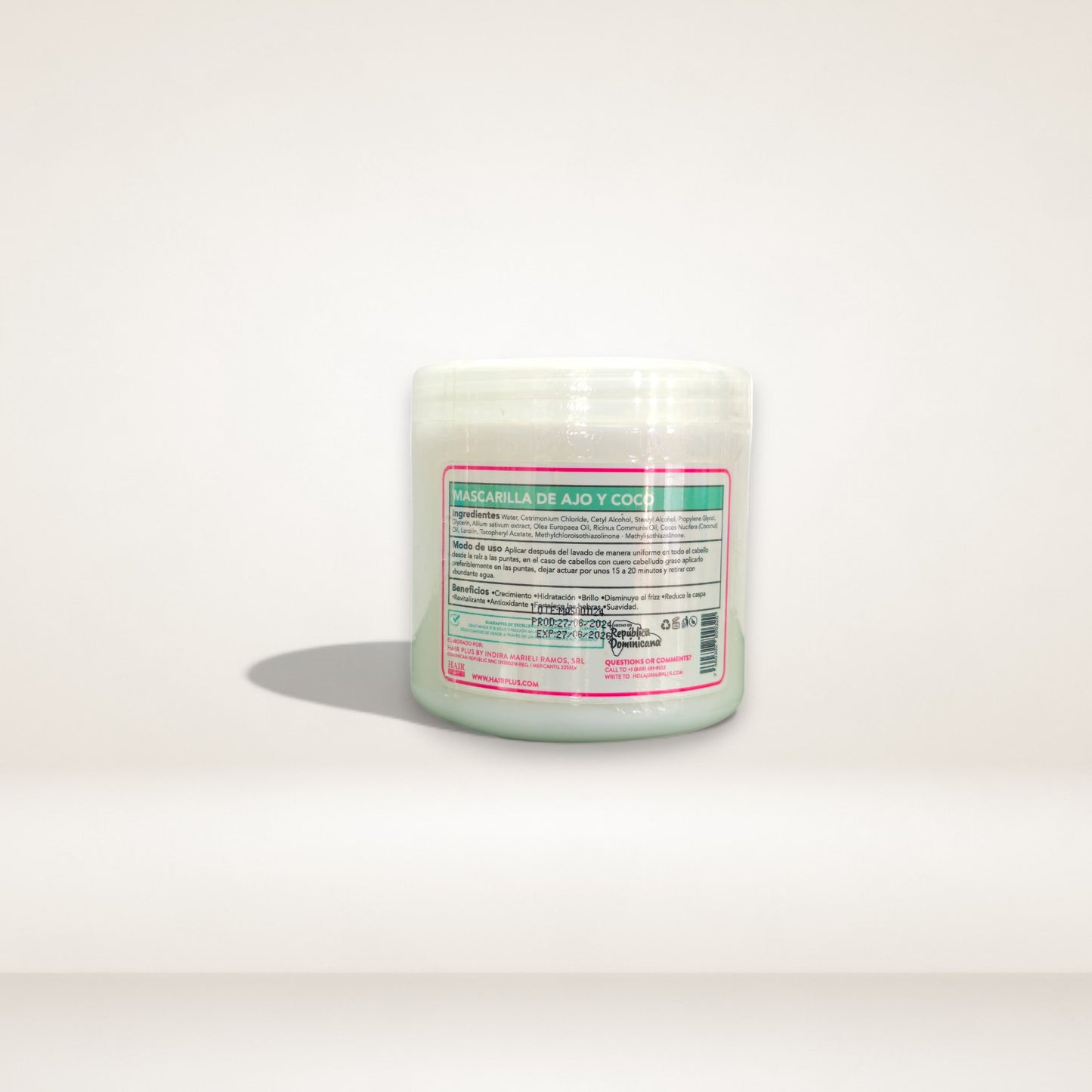 Mascarilla | Ajo y Coco 16 oz